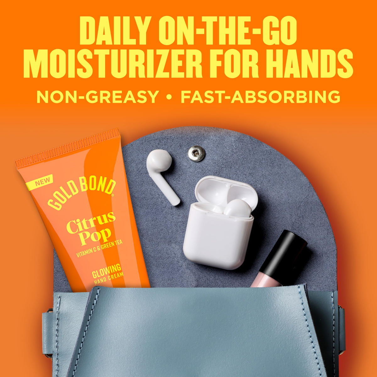 Gold Bond hand application demonstrating non-greasy feel and fast hydration