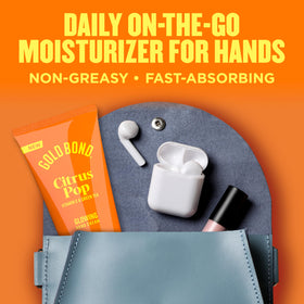 Gold Bond hand application demonstrating non-greasy feel and fast hydration