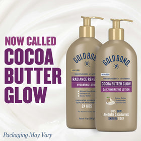 Gold Bond label close-up highlighting cocoa butter and vitamins
