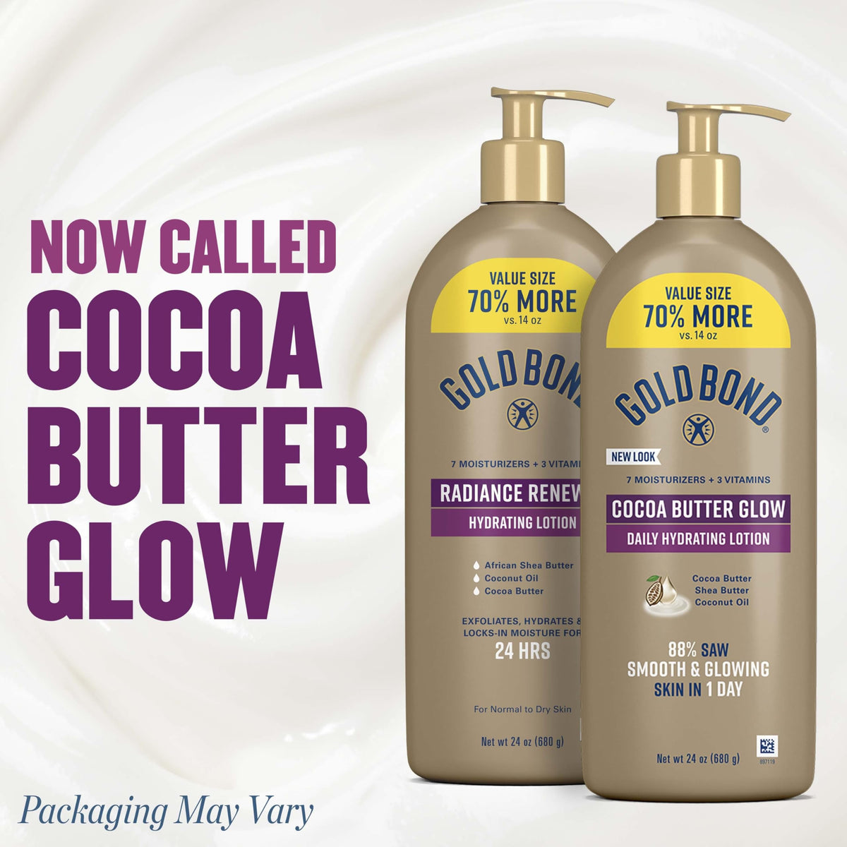 Gold Bond close-up texture of lotion showing fast-absorbing finish