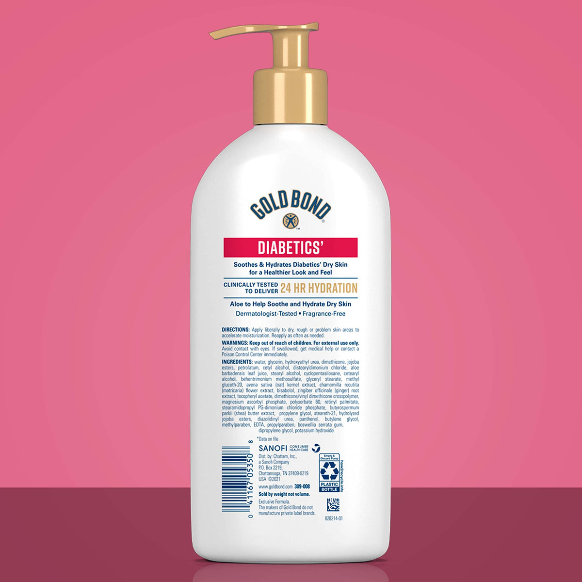 Applying Gold Bond lotion to hands to show smooth application benefit
