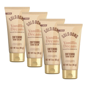 Gold Bond front packaging showing four 3 oz bottles and product benefit
