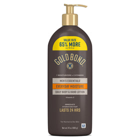 Gold Bond front pump bottle showing label and easy dispensing benefit