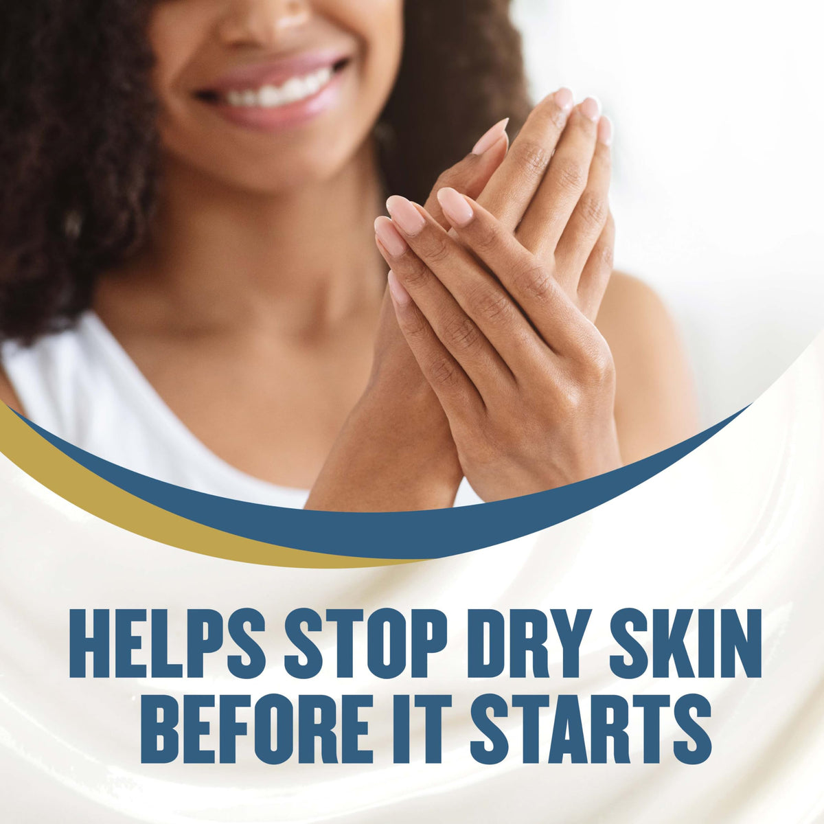Gold Bond cream texture close-up showing smooth, fast-absorbing formula