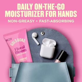 Gold Bond hand cream being applied to hands for quick hydration relief