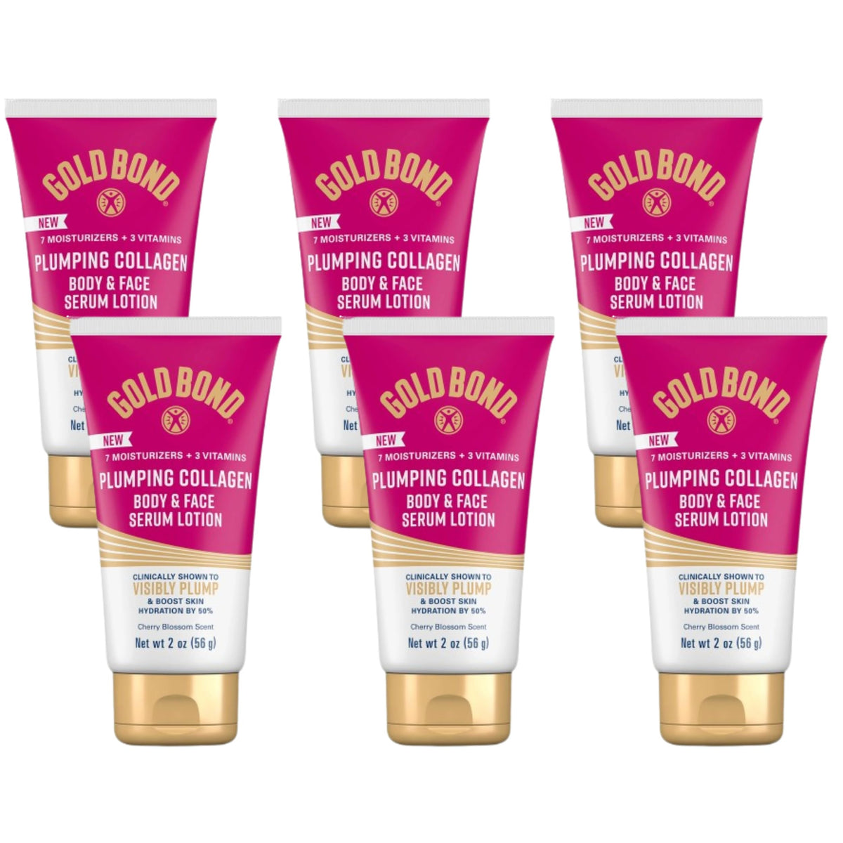 Gold Bond front packaging showing six 2 oz tubes for convenience