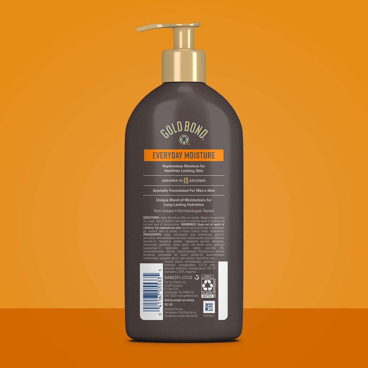 Gold Bond lotion texture close-up showing fast-absorbing, non-greasy feel