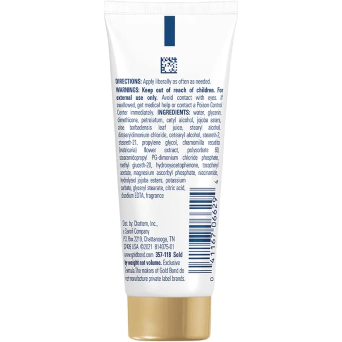 Applying Gold Bond to elbow to demonstrate soothing and skin-softening effect