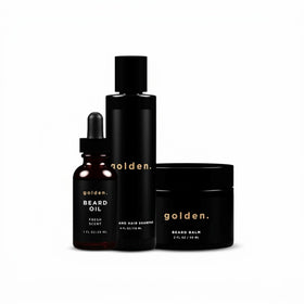 Golden Grooming Company three-piece bundle front view showing kit benefits