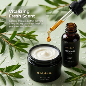 Golden Grooming Company sunflower aloe mango ingredients displayed for hydration