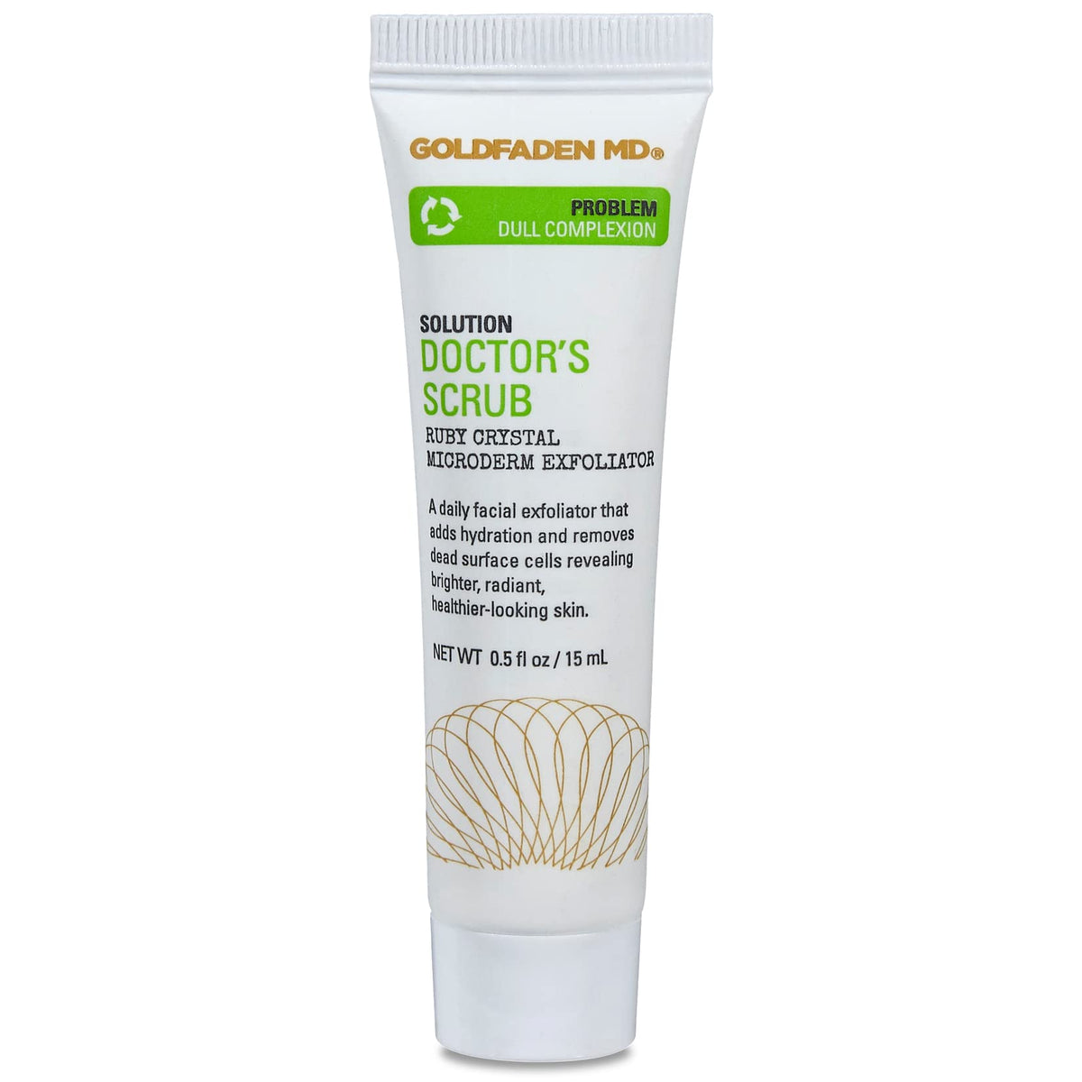 GOLDFADEN MD front packaging trial size showcasing portability and dermatologist care