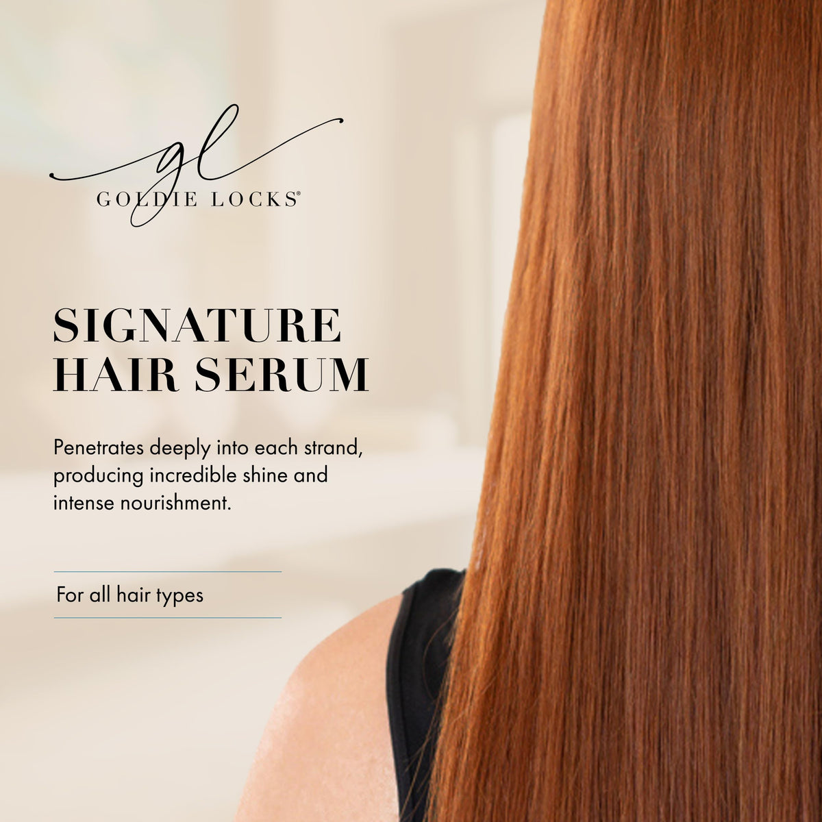 Goldie Locks serum texture on hand highlighting lightweight, non-greasy slip