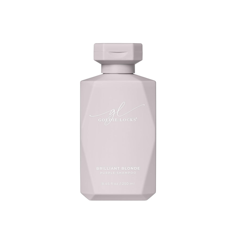 Goldie Locks front packaging showing brightening purple shampoo benefits