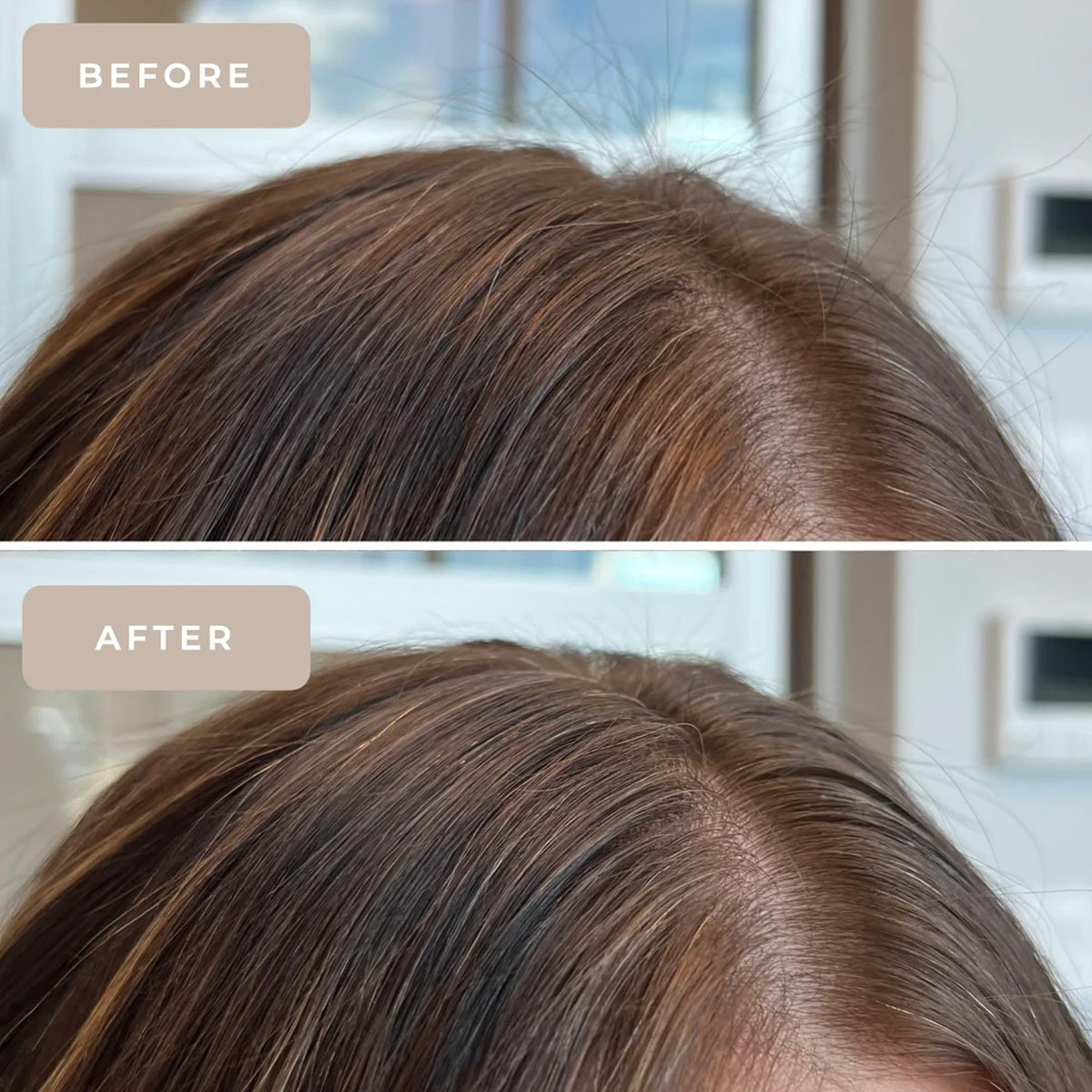 Goldie Locks being applied to edges to tame flyaways and smooth hair