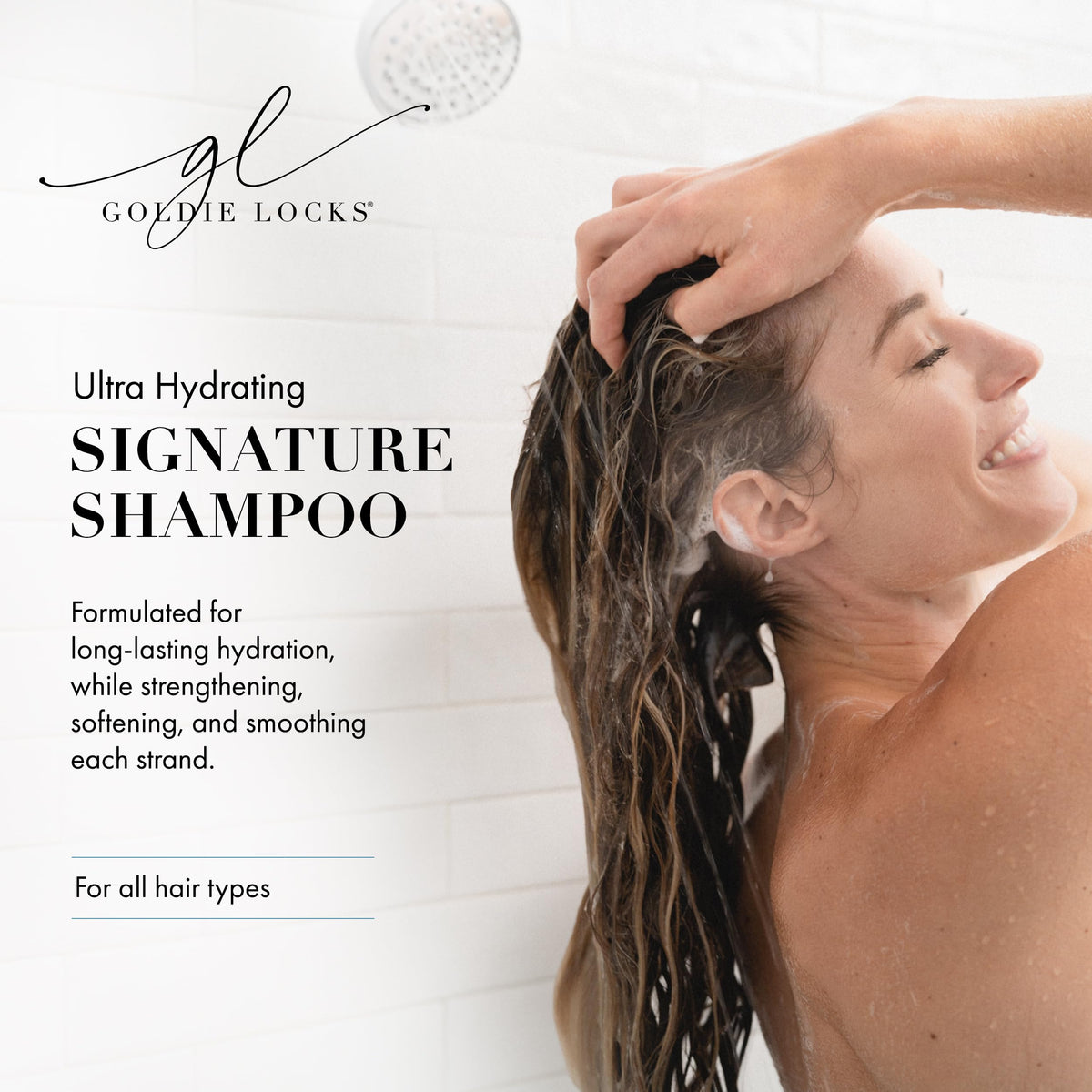 Goldie Locks shampoo texture being dispensed demonstrating gentle lather