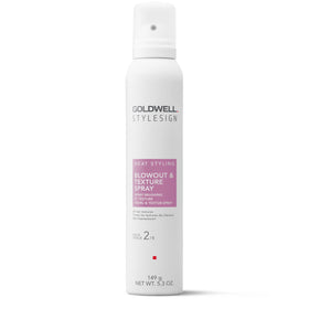 Goldwell blowout & texture spray front packaging showing product and label benefits