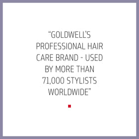 Goldwell conditioner applied to mid-lengths demonstrating detangling