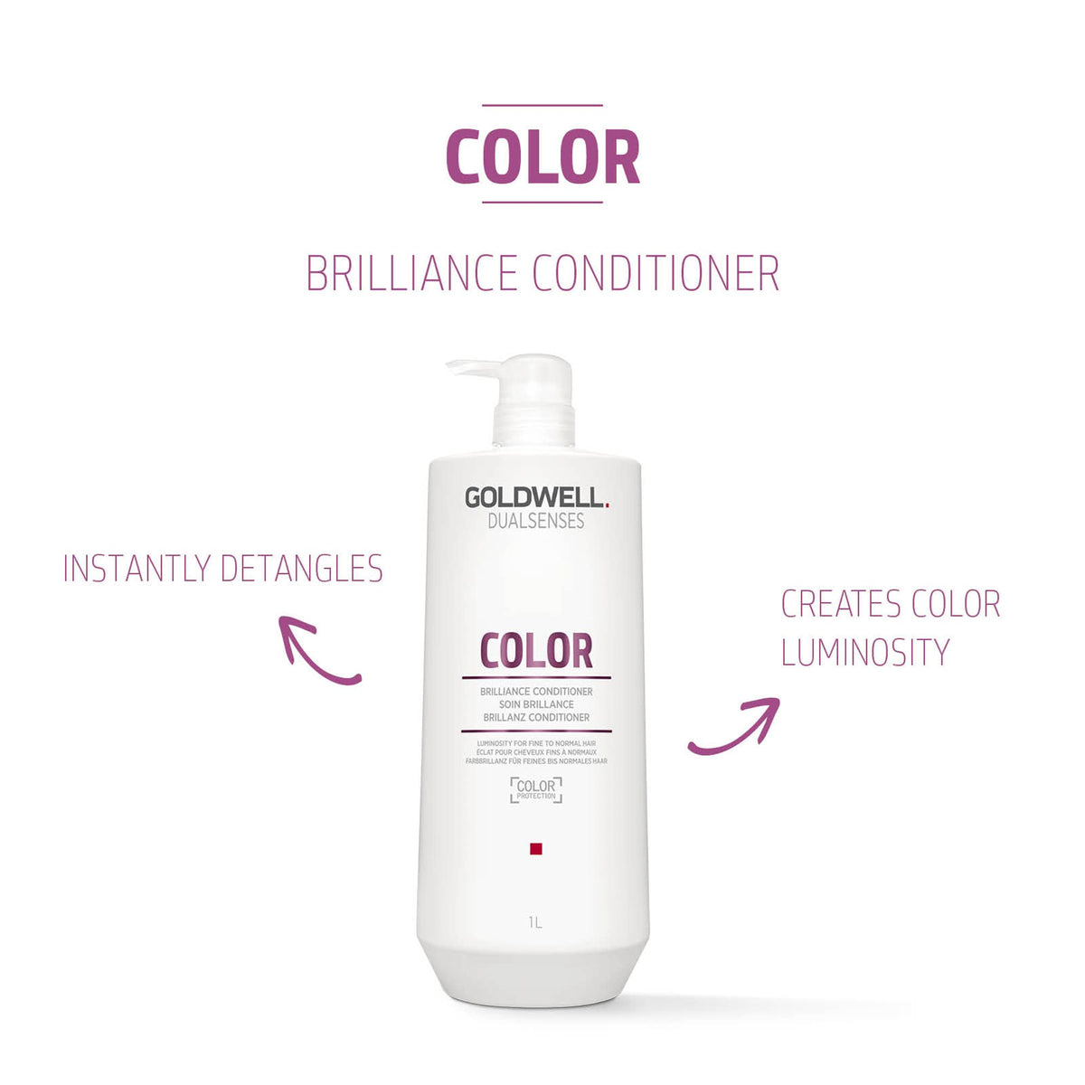 Goldwell Dualsenses pump cap detail for easy dispensing and controlled use
