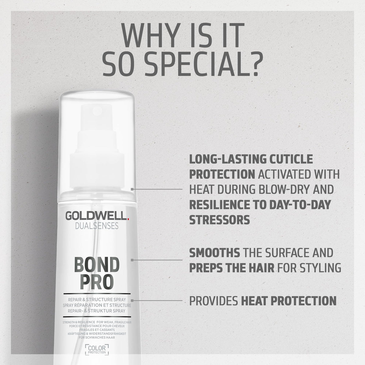 Goldwell spray nozzle detail demonstrating easy, even application benefit
