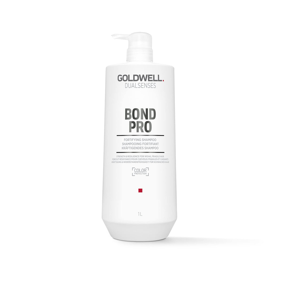 Goldwell Dualsenses front packaging showing 1L bottle and branding benefit
