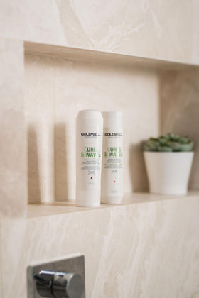 Goldwell label closeup showing microPROtec and FadeStopFormula focus