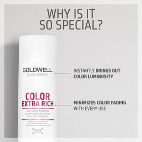 Goldwell shampoo being applied at salon sink for effective cleansing