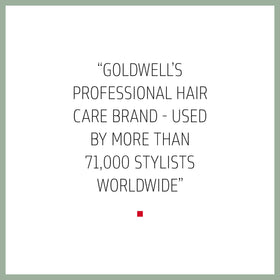 Goldwell Dualsenses held in hand showing 300mL scale and convenient home use