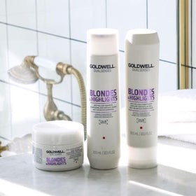 Goldwell in-shower use with hand applying treatment for fast 60 second care