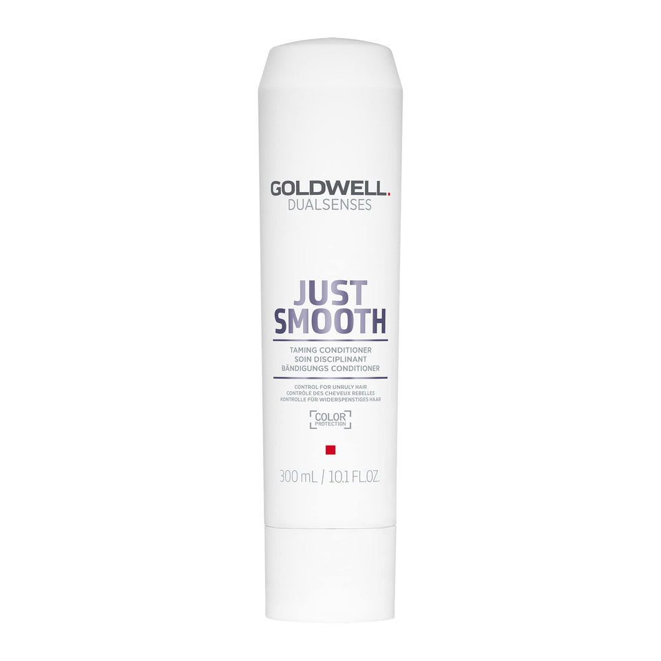 Goldwell bottle front packaging showing product and benefit of smoothing