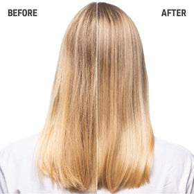 Goldwell Dualsenses on blonde model after use showing brighter cooler tones