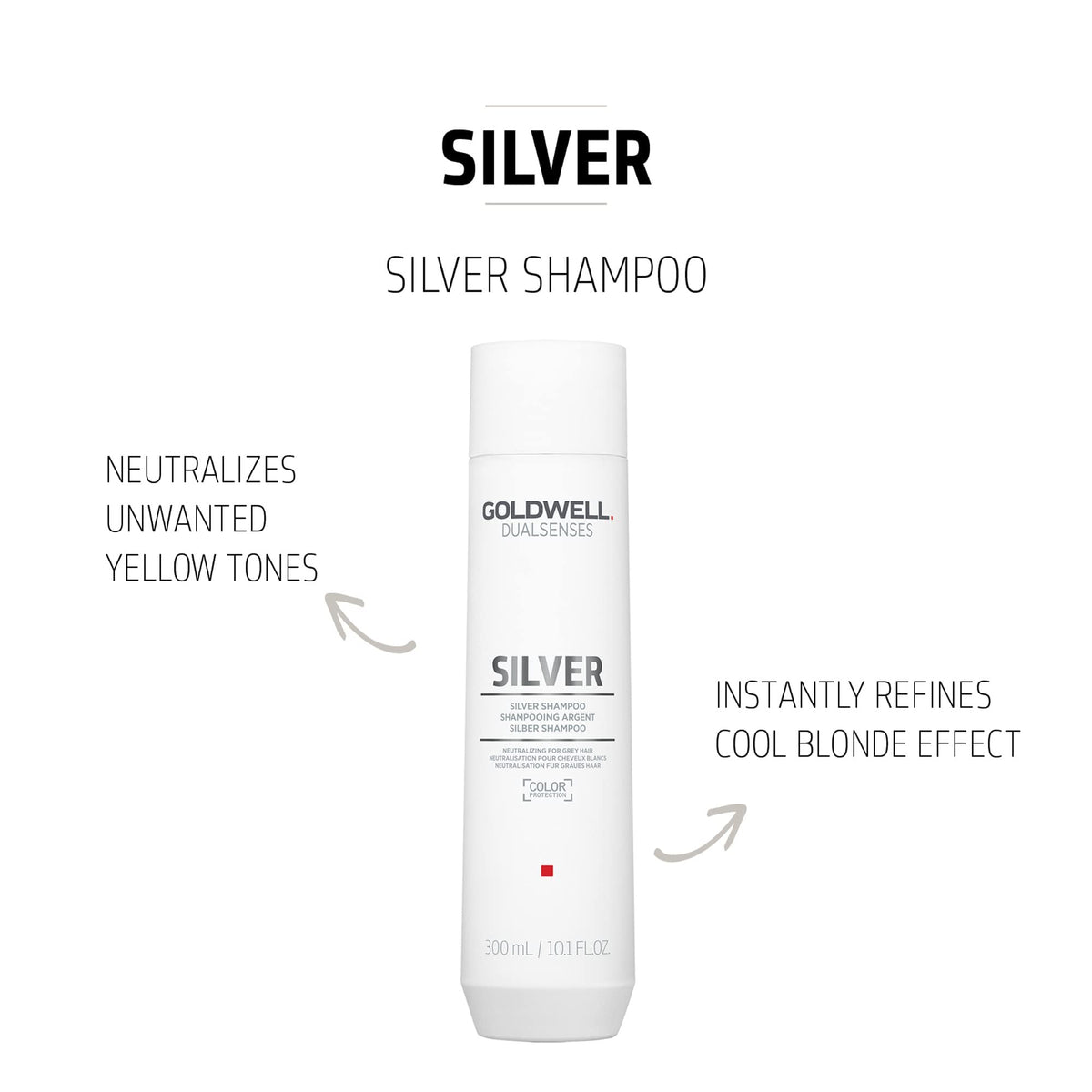 Goldwell label and pump close-up highlighting product information benefit