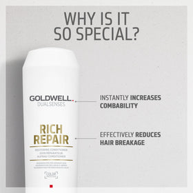 Goldwell Dualsenses applied in shower for instant smoothing and detangling