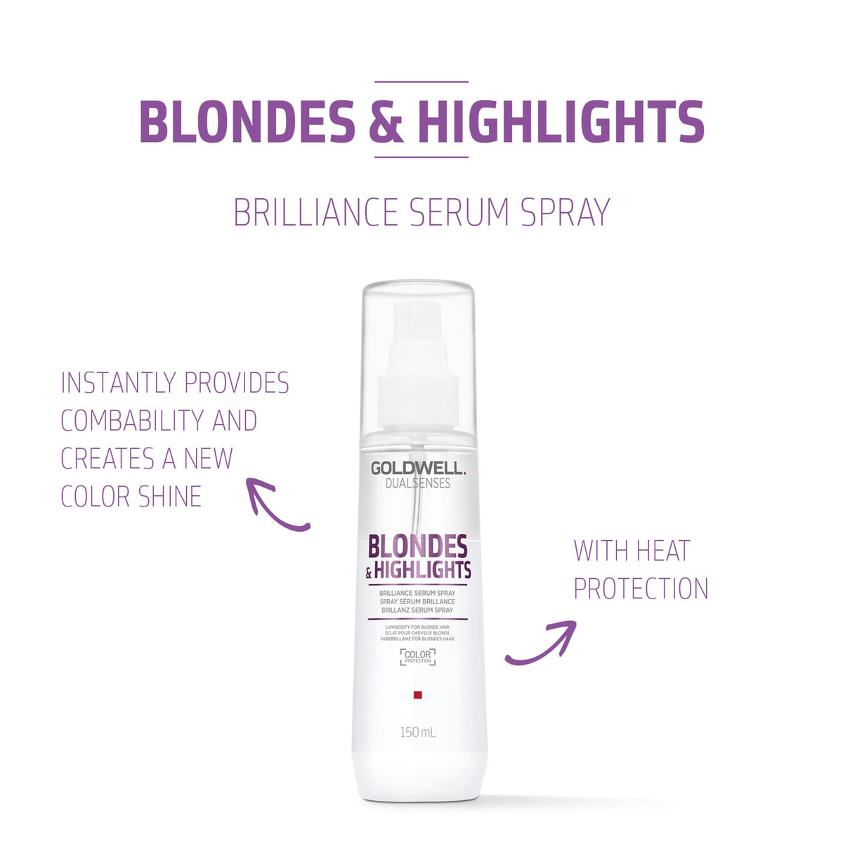 Goldwell Dualsenses spray action dispersing fine mist for even coverage and added shine
