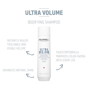 Goldwell pump dispensing shampoo showing easy application benefit
