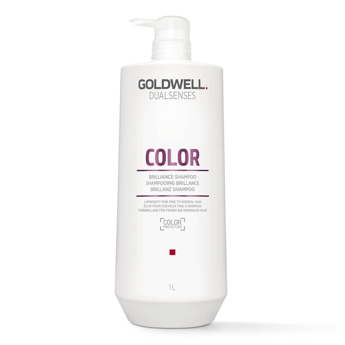 Goldwell bottle front packaging showing brand and 1L size for durable use