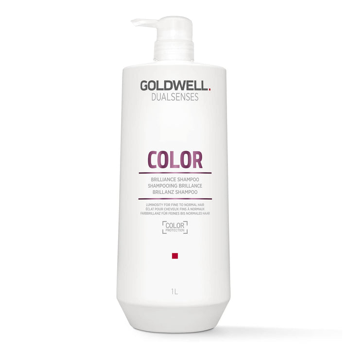 Goldwell bottle front packaging showing brand and 1L size for durable use