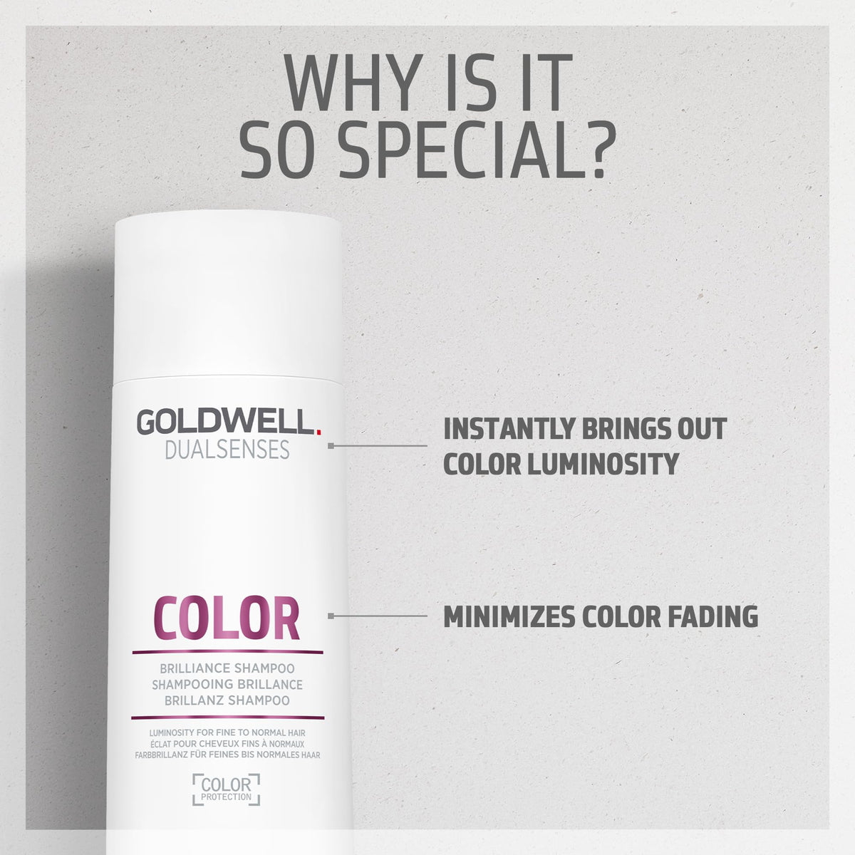 Goldwell dispensing shampoo in hand illustrating easy application