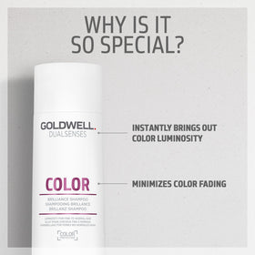 Goldwell dispensing shampoo in hand illustrating easy application