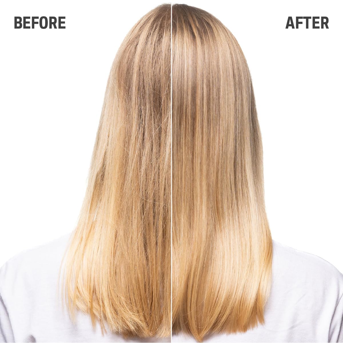 Goldwell ingredients label closeup focusing on violet pigment benefit