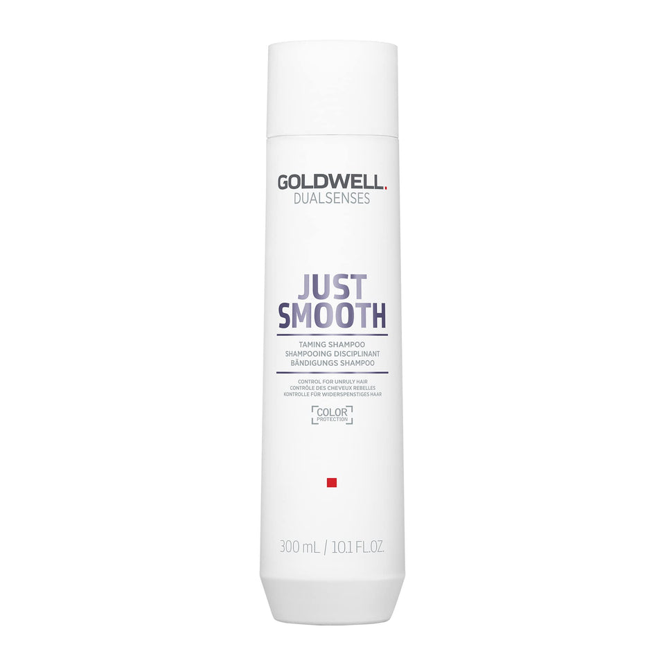 Goldwell bottle front packaging shows smooth frizz-control benefits