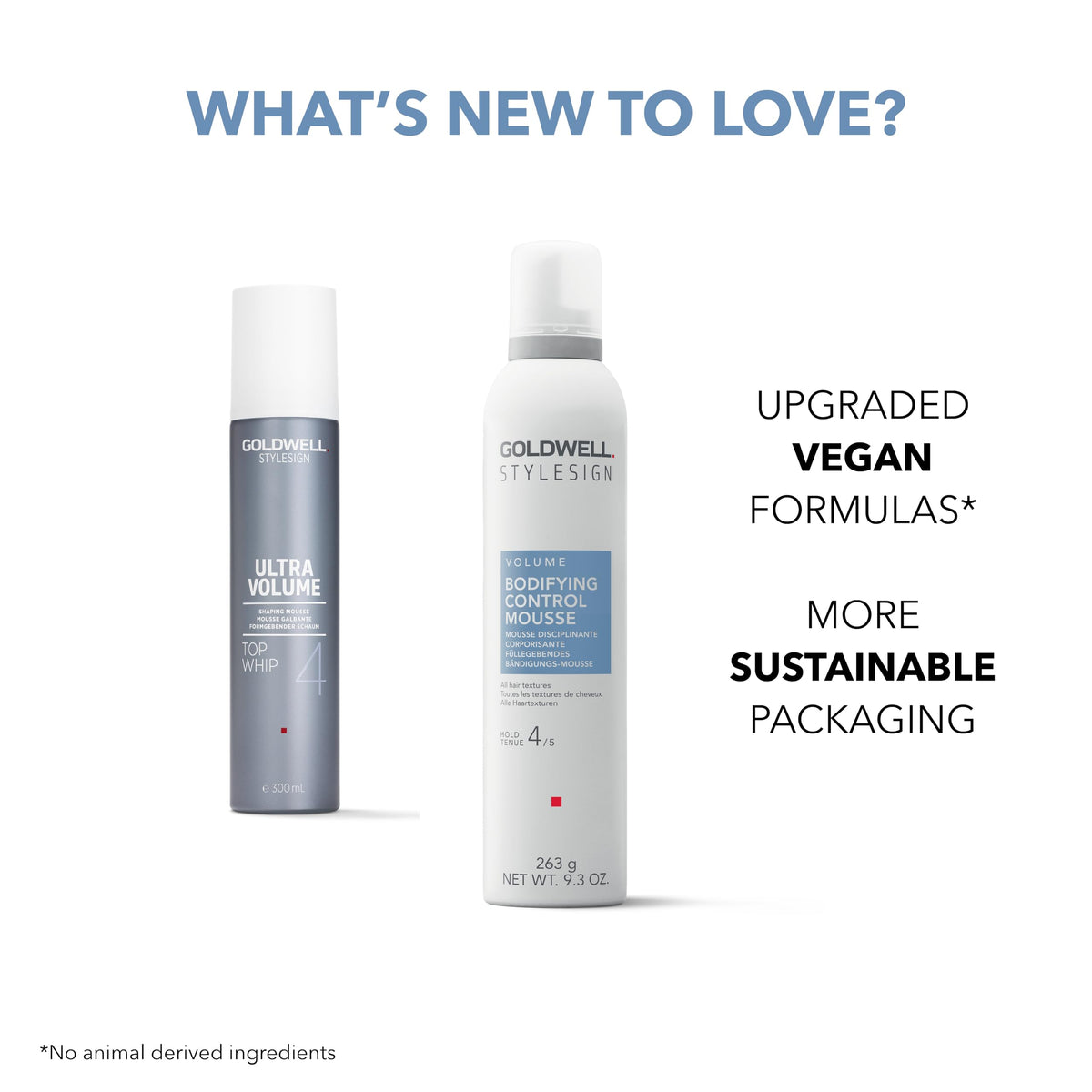 Goldwell label close-up highlighting vegan, color-safe, sulfate-free features