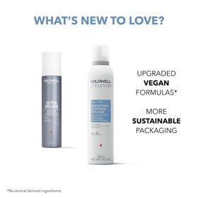 Goldwell label close-up highlighting vegan, color-safe, sulfate-free features