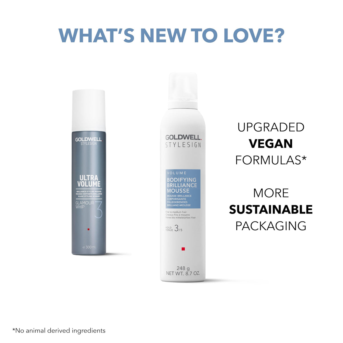 Goldwell product label close-up highlighting vegan, sulfate-free benefits