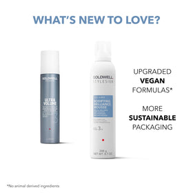 Goldwell product label close-up highlighting vegan, sulfate-free benefits