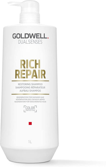 Goldwell front bottle showing label and 1L size with product clarity benefit