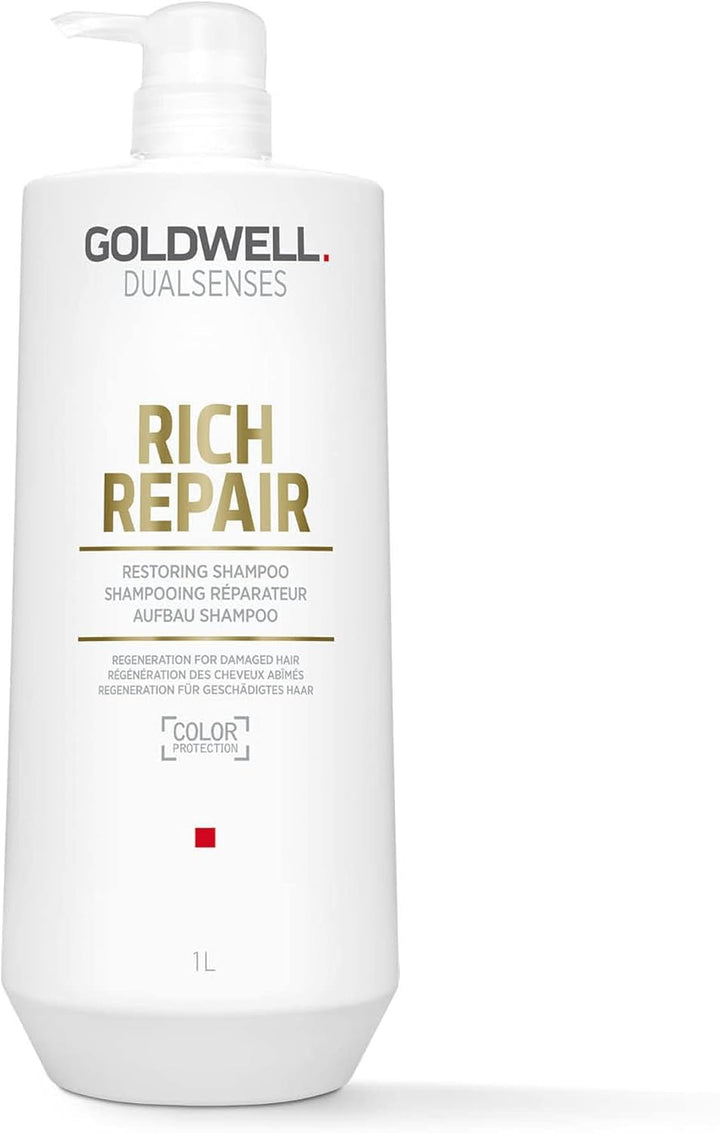 Goldwell front bottle showing label and 1L size with product clarity benefit
