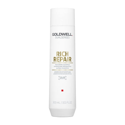 Goldwell front bottle showing product branding and restoring benefits