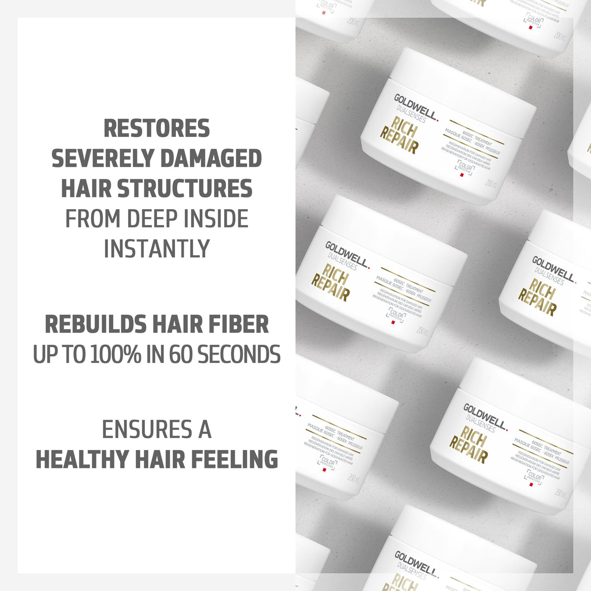 Goldwell bottle held in hand to show 200mL scale and travel-friendly benefit