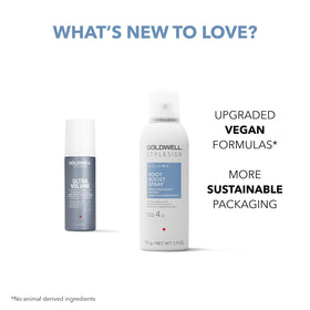 Goldwell spray on bathroom shelf showing everyday styling use