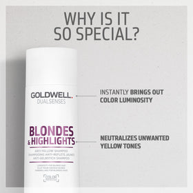 Goldwell shampoo texture violet-tinged lather showing toning action